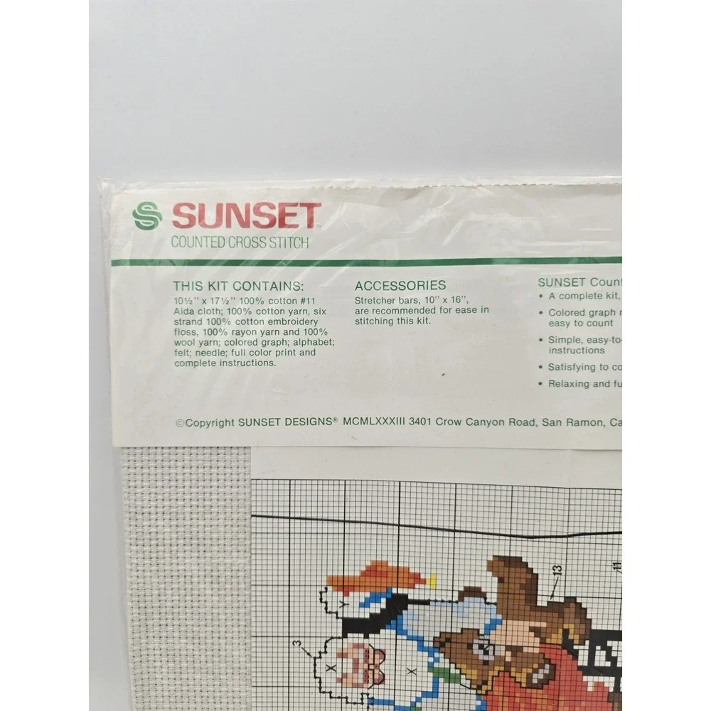 Sunset Christmas Stocking Santa's Finishing Touch Counted Cross Stitch Kit #2900